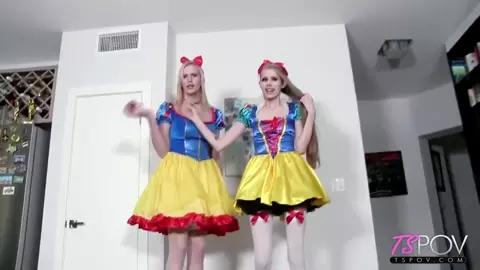 TS POV – River Enza & Goddess Kya – Slutty Snow Whites Get Together