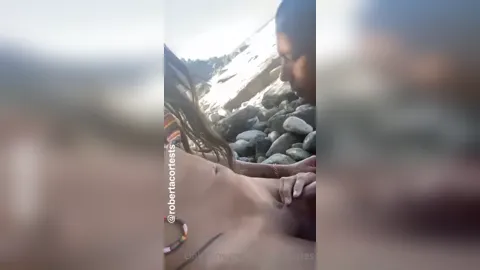 Roberta Cortes fucks dude on the beach