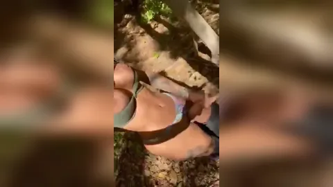 katherine ts  jerking off in the woods