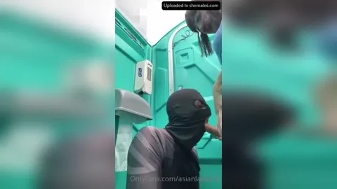 asian tranny girl fucks guy in public toilet.