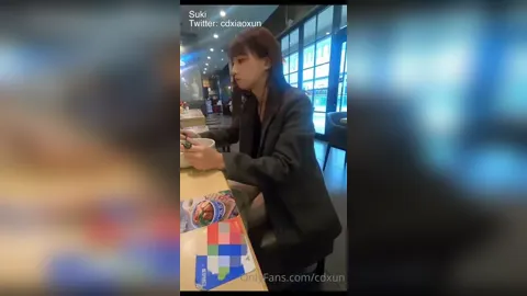 Suki masturbates in a restaurant