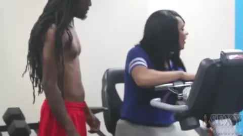 Sasha strokes hot workout sex