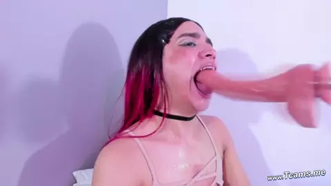 Wild Trap Deeply Sucking That Dildo Machine Toy