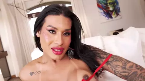 Latina tranny in red