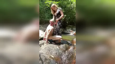 TS Zoey tops boyfriend out in nature