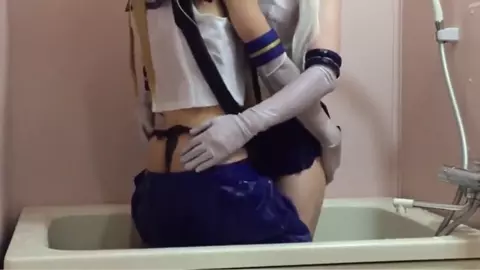 Japanese cosplay CDs sex in a bath