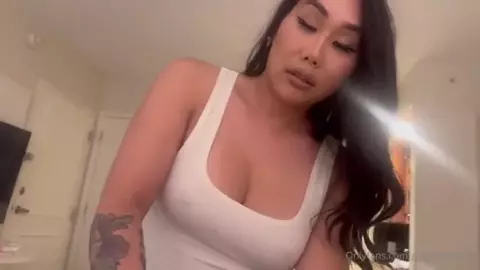 Gia Gunn beautiful Asian tranny BBC Blowjob/facial cum blast