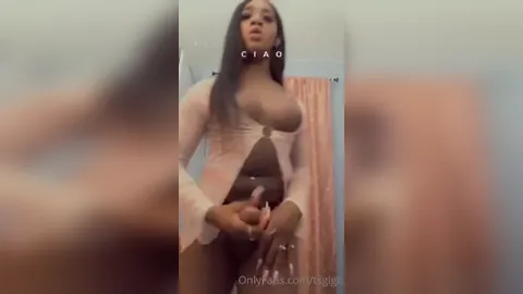 Perfect Shemale Ts Gigii Intense Standing Masturbation
